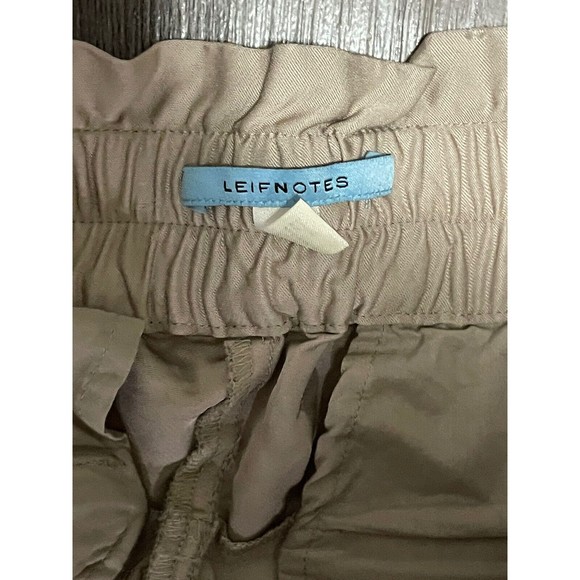 Anthropology Leifnotes Pants Womens Sz 4 Khaki Drawstring Cropped Ruched Leg‎ - Picture 3 of 4